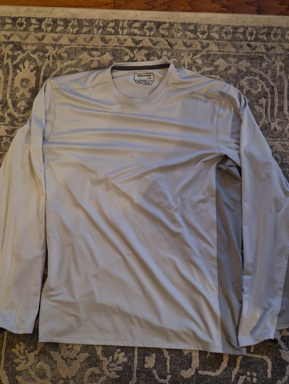 Simms Light Gray Long-Sleeve Performance Tee